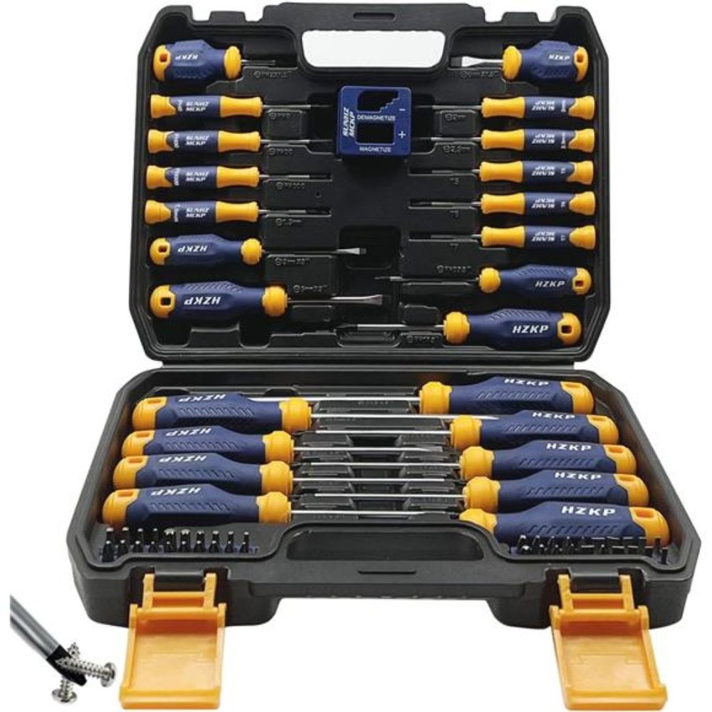 Magnetic Screwdriver Set 66-Piece, S2-Alloy Tool Steel,Includes Slotted/Phillips